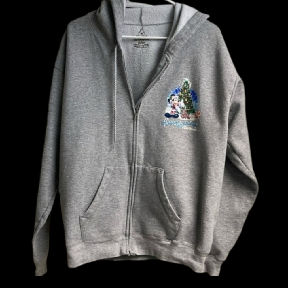 Disney World 2016‎ Holiday Gray Zip-up Hooded Jacket, Unisex Adult - Picture 14 of 14